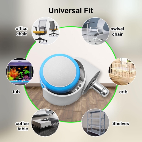 Lot de 5 roulettes colorées universelles pour chaise de bureau pour enfants, chaise d'étude pour enfants, chaise de bureau, chaise de jeu pour