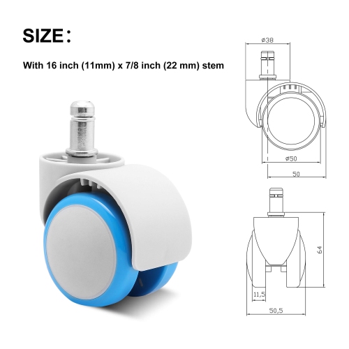 Lot de 5 roulettes colorées universelles pour chaise de bureau pour enfants, chaise d'étude pour enfants, chaise de bureau, chaise de jeu pour