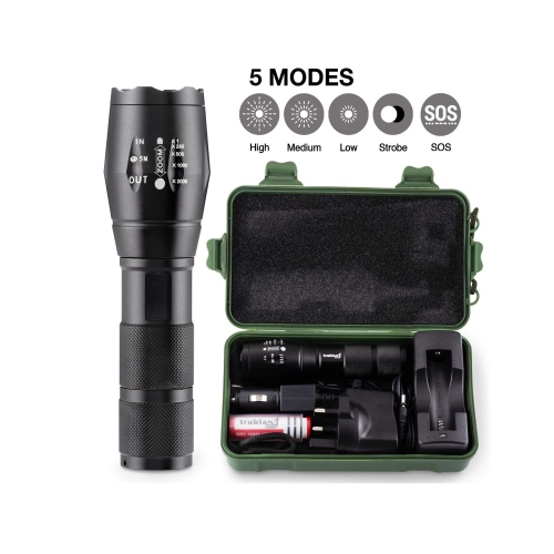 5 Pack Mini Flashlights LED Flashlight 300lm Adjustable Focus Zoomable Light Bla for sale online