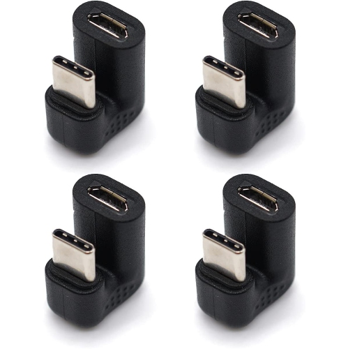 4 Pack 180 Degree USB C USB 3.1 Type C Male to Micro USB Female Extension Converter Adapter