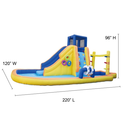 BANZAI Giant Inflatable Splash Game Water Park with Pool, Bouncer & Slide