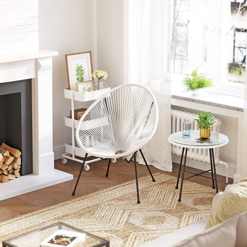 Songmics 3-Piece Acapulco Patio Furniture Set, White