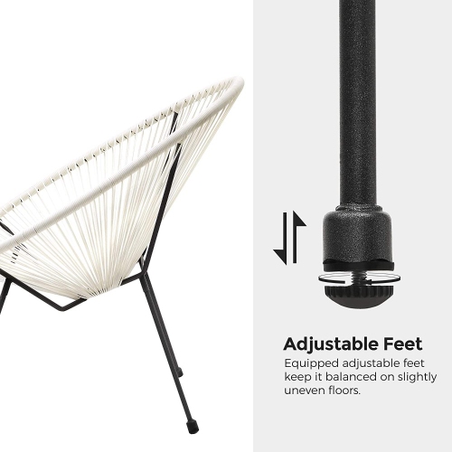 Songmics 3-Piece Acapulco Patio Furniture Set, White