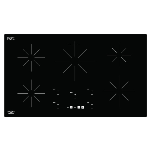 Ancona Chef table de cuisson à induction de 36" en vitrocéramique avec 5 éléments en noir