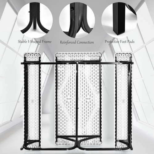 Patiojoy Outdoor Picnic Table Bench Set Patio Camping Table w/Steel Frame & Wood Texture Tabletop for Garden