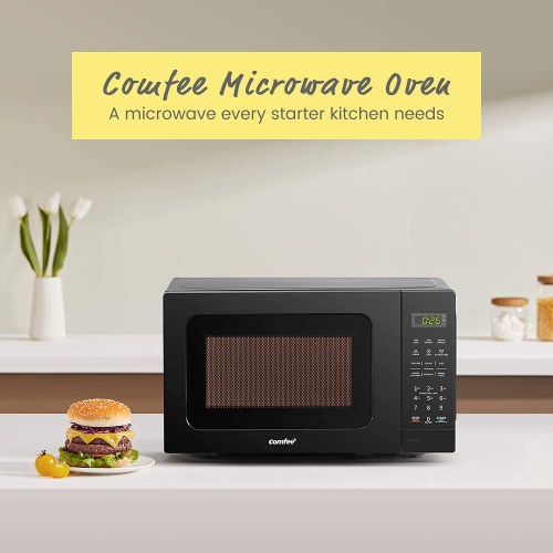 CM-M201K(BK) Countertop Microwave Oven with Express Cook, 6 Preset Menus and Kitchen Timer, 20L, 700W, Black