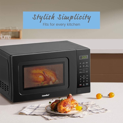CM-M201K(BK) Countertop Microwave Oven with Express Cook, 6 Preset Menus and Kitchen Timer, 20L, 700W, Black