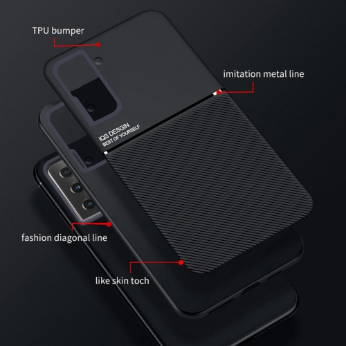 Étui mince en cuir à texture magnétique mince mat pour Samsung Galaxy S22