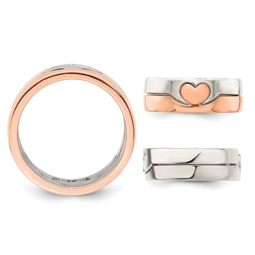 Rose Pink Plated Sterling Silver Heart Promise Ring