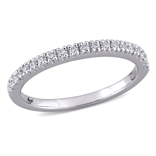GEM AND HARMONY  1/5 Carat (Ctw) Lab-Created Moissanite Anniversary Band Ring In 10K Gold In White