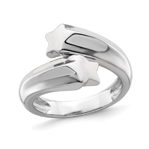 Sterling Silver Polished Shooting Stars Ring