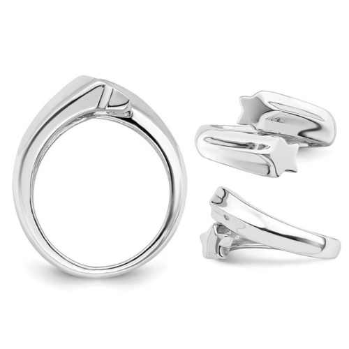 Sterling Silver Polished Shooting Stars Ring