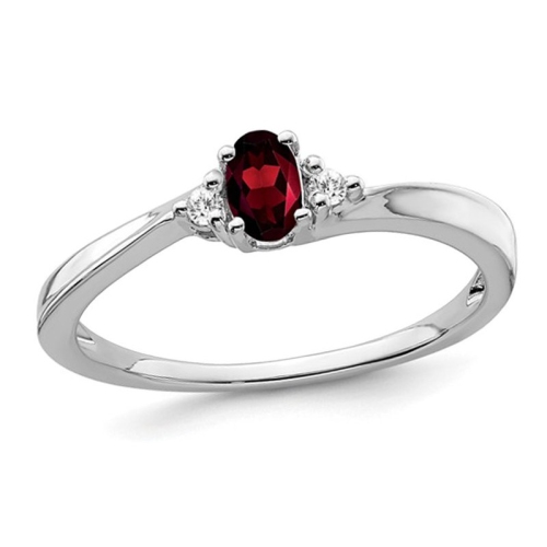 1/3 Carat (ctw) Garnet Ring in 14K White Gold