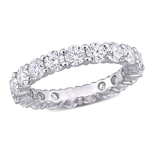 2.70 Carat (ctw) Lab-Created Moissanite Anniversary Eternity Band Ring in 10k White Gold