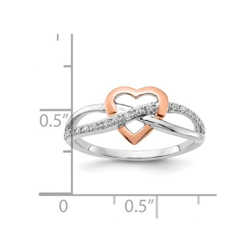 1/12 Carat Diamond Heart Promise Ring in 10K White Gold