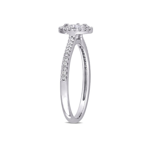 1/2 Carat Diamond Engagement Halo Ring in 14K White Gold