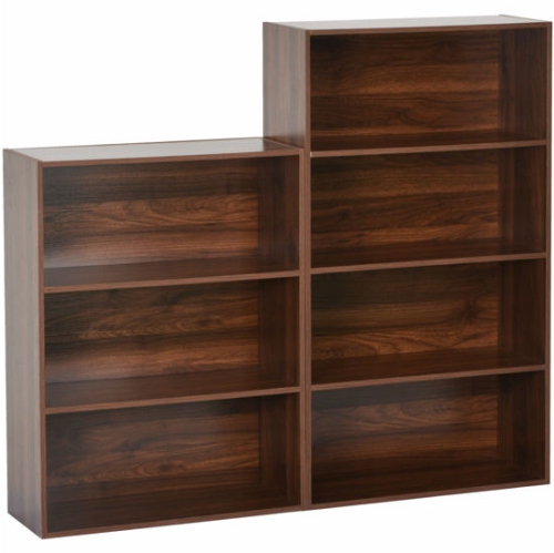Gravitti 7 Shelf Bookcase Combo - Walnut