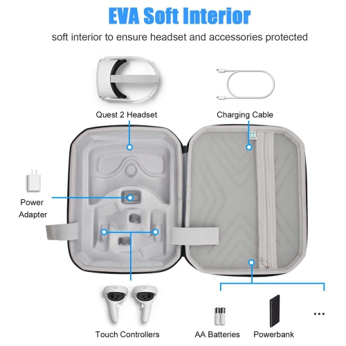 Hard Carrying Case for Oculus Quest 2 VR Gaming Headset and Controllers - axGear