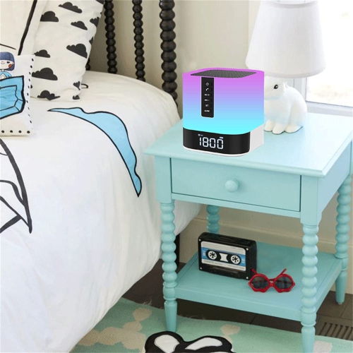Night Lights Bluetooth Speaker with Alarm Clock Wireless Touch Sensor Bedside Lamp - axGear