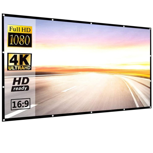 Projection Screen 120 Inch 16:9 HD Foldable Anti-Crease Portable Outdoor Indoor Projector Movies Screen - axGear