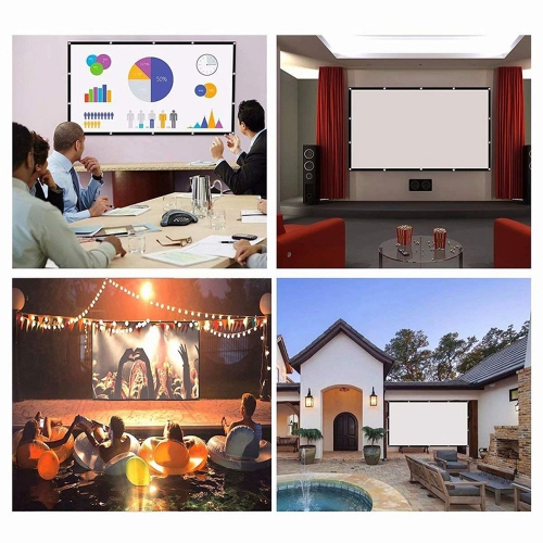 Projection Screen 120 Inch 16:9 HD Foldable Anti-Crease Portable Outdoor Indoor Projector Movies Screen - axGear