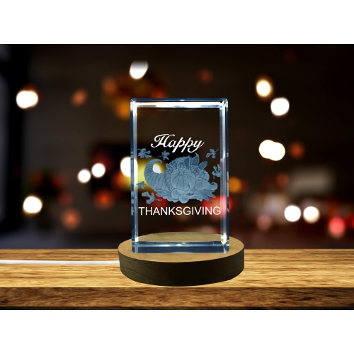 Thanksgiving 3D Gravé Cristal 3D Gravé Cristal Souvenir/Cadeau/Décor/Collection/Souvenir