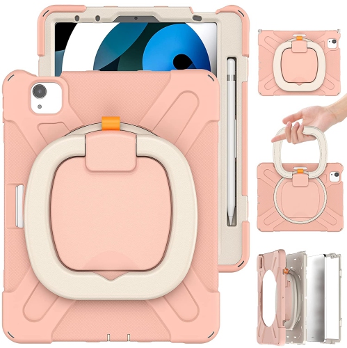 【CSmart】 Shockproof Rugged Defender Case with Rotate Stand for iPad Air 4 5 4th 5th Gen. / Pro 11" 1st 2nd 3rd Gen., Rose Gold