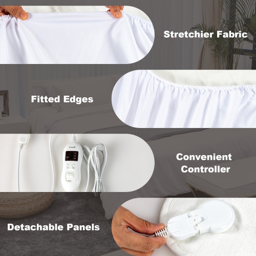 Gymax Electric Heated Mattress Pad Twin/Full/Queen/King Size w/ Overheat Protection