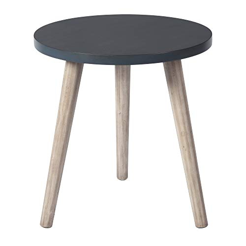 Signature Design by Ashley Fullersen Small Round Wood Accent Table, 18.5", Dark Blue