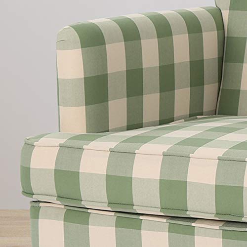 Eve Tufted Fabric Club Chair, Green Checkerboard