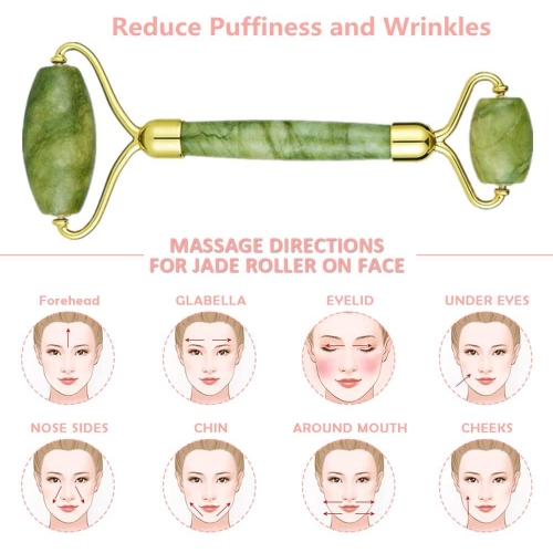 Jade Roller Set Of 5 Facial Massage Real Jade Skin Care Anti Wrinkle Firm Lifting Glow