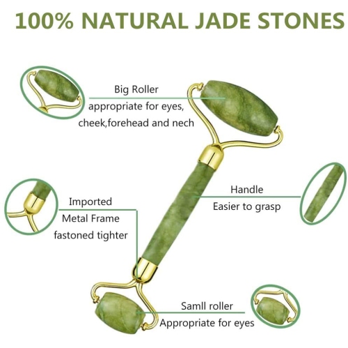 Jade Roller Set Of 5 Facial Massage Real Jade Skin Care Anti Wrinkle Firm Lifting Glow