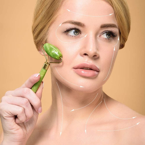 Jade Roller Set Of 5 Facial Massage Real Jade Skin Care Anti Wrinkle Firm Lifting Glow