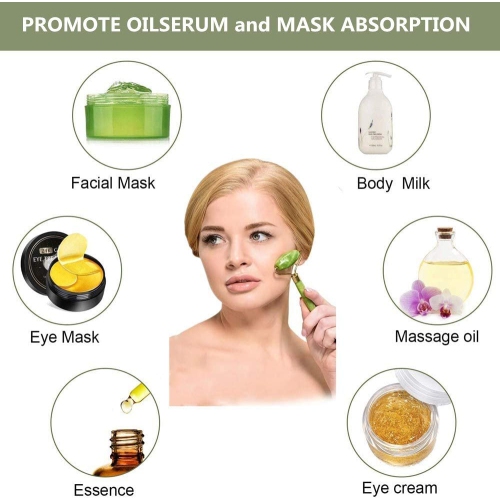 Jade Roller Set Of 5 Facial Massage Real Jade Skin Care Anti Wrinkle Firm Lifting Glow