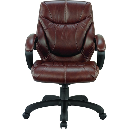 Nicer Furniture Genuine Leather Mid Back Executive Chair, Chocolate Brown by NICER INTERIOR - Open Box condition - Image 2