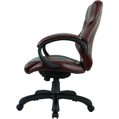 Nicer Furniture Genuine Leather Mid Back Executive Chair, Chocolate Brown by NICER INTERIOR - Open Box condition - Image 4