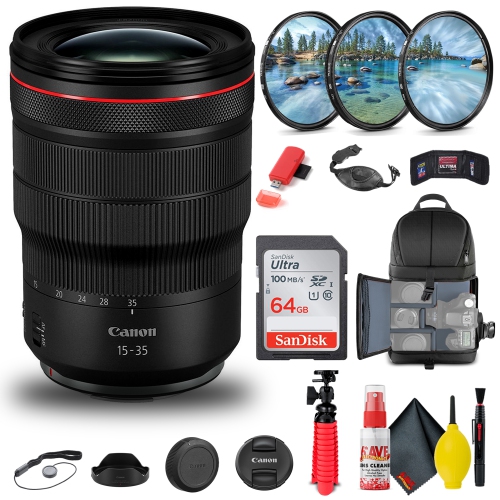 CANON  Rf 15-35MM F/2.8L Is Usm Lens (3682C002) + Filter Kit + Backpack + More (International Version)