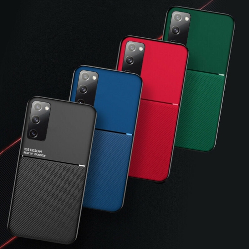 Kelvin Leather Magnetic Texture Slim Matte Back Phone Cove Anti Fall Frosted Stripe Cases For Samsunf Galaxy S21 FE -Blue