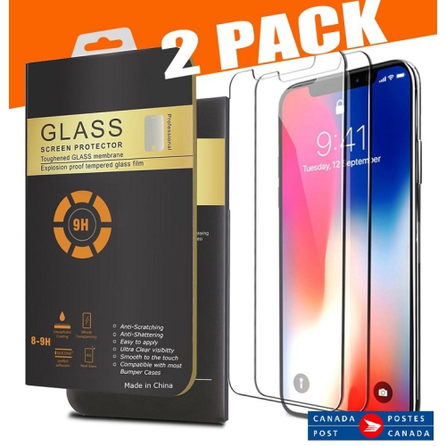 Lot de 2 protecteurs d'écran en verre trempé pour iPhone 11 PRO MAX et iPhone XS MAX de 6,5", compatible avec coque, anti-rayures