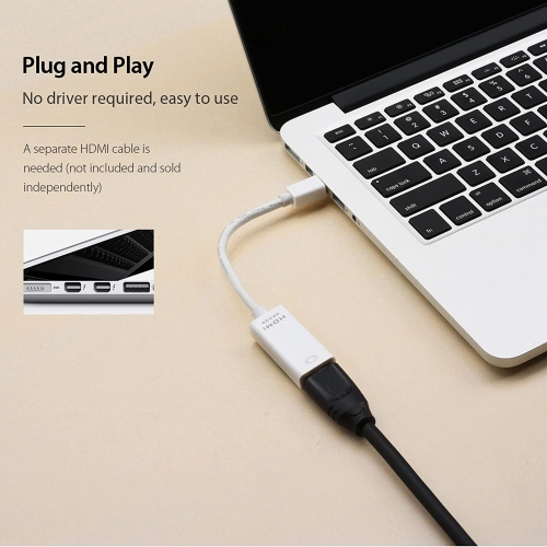 Mini Display Port to HDMI Adapter 1080P Full HD Mini DP to HDMI Converter for MacBook Air/Pro, Microsoft Surface Pro 3/4, Mac Mini, etc-White
