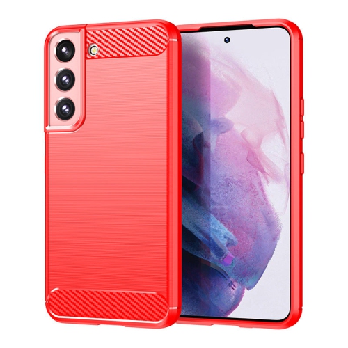 PANDACO Red Brushed Metal Case for Samsung Galaxy S22+