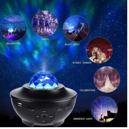 LED Galaxy Starry Projector Night Light Ocean Star Sky Party Baby Kids Room Lamp
