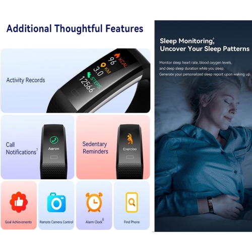 ULTRENDS CLASSIC PLUS Fitness Tracker Watch with Heart Rate & Sleep Monitor, Step Counter, Calorie Tracker & Multi-Sport Modes for Android & iOS