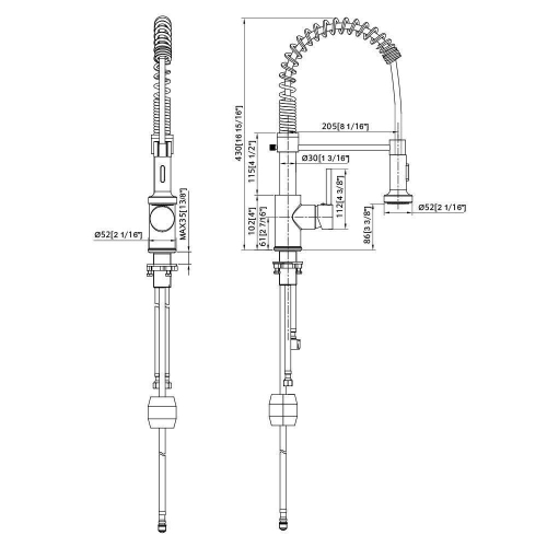 360 degree High-Arc Single Handle Single Lever Spring Bathroom Kitchen Sink Faucet With Pull Out Sprayer Single lever design - LIVINGbasics®