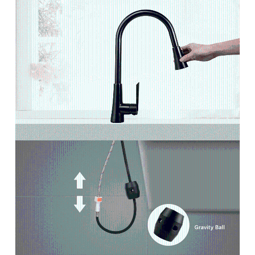 LIVINGbasics Single-Handle Pull-Down High Arc Sprayer Kitchen Sink Faucet, Oil-Rubbed Bronze