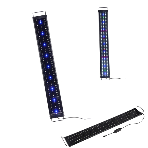 LIVINGBASICS  35.4 Inch And White Colorful Led Aquarium Light \w Extendable Brackets, Adjustable Light And Timing Setting, White And Colorful Light-1