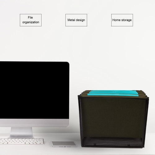 Foldable Metal Desktop Hanging File Folder Organizer Mesh Holder for storage - Moustache®