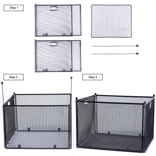 Foldable Metal Desktop Hanging File Folder Organizer Mesh Holder for storage - Moustache®