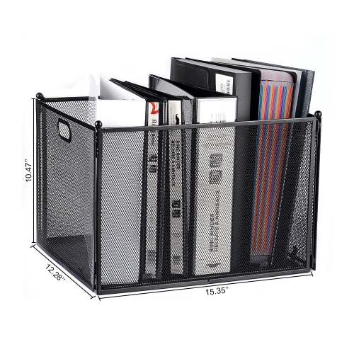 Foldable Metal Desktop Hanging File Folder Organizer Mesh Holder for storage - Moustache®
