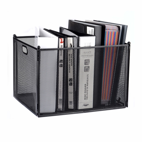 Foldable Metal Desktop Hanging File Folder Organizer Mesh Holder for storage - Moustache®
